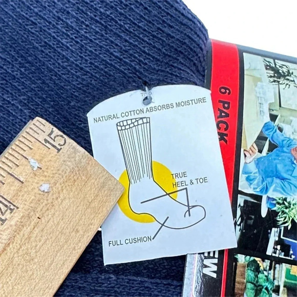 Kodiak Comfort Crew Socks Mens  6 Pak KING SIZE Dark Blue 12-16  XL BIG - Picture 4 of 6